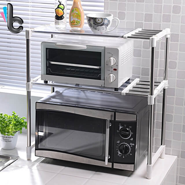 use-rack-to-put-toaster-oven-on-top-of-microwave